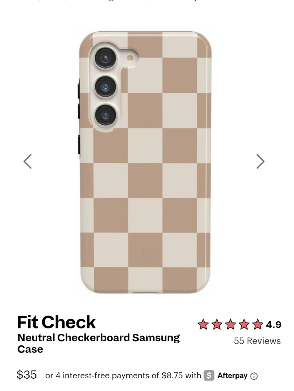 Casley Samsung Checkerboard Phone Case in Beige & Cream Samsung Galaxy S23